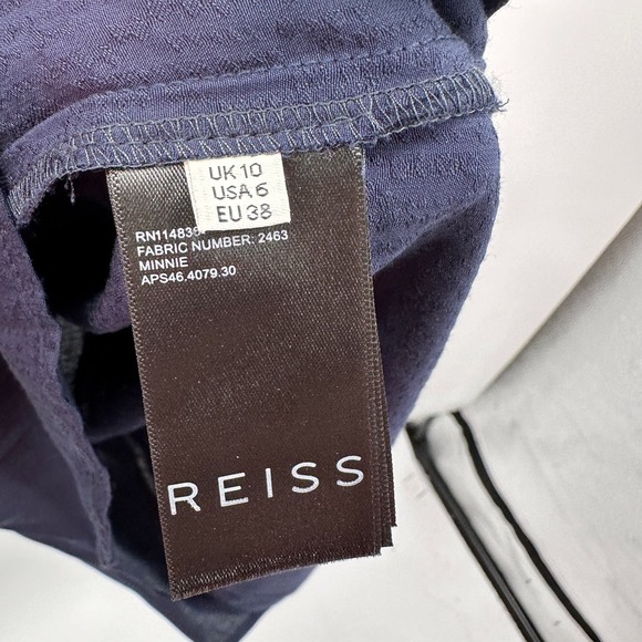 REISS Archive Minnie Navy Sleeveless Crewneck Blouse // 10 - Picture 5 of 8